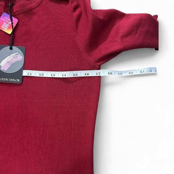 Carolyn Taylor Deep Red Knit pullover sweater sz PL - Picture 4 of 6
